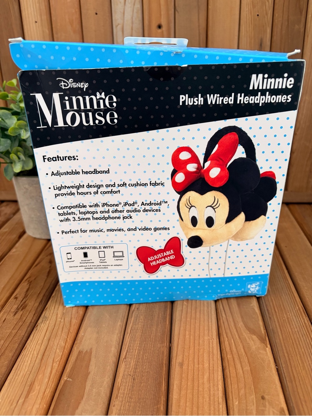 Disney Minnie Mouse Plush Wired Headphones - NIB - Picture 2 of 7
